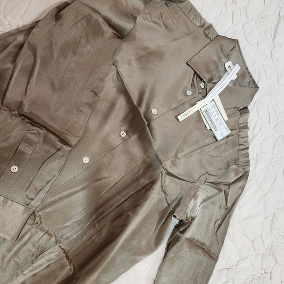 Lilysilk Timeless Silk Charmeuse Shirt Size L - Picture 10 of 11